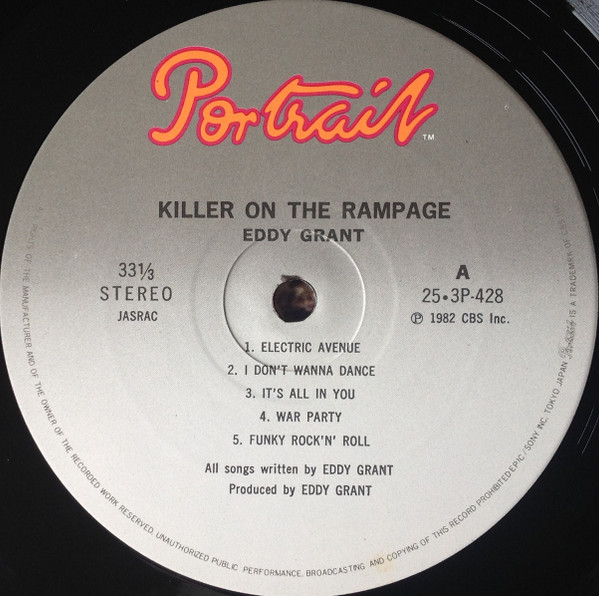 Eddy Grant - Killer On The Rampage | Portrait (25·3P-428)