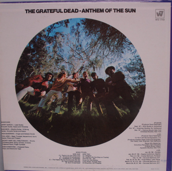 The Grateful Dead - Anthem Of The Sun | Warner Bros. - Seven Arts Records (WS 1749) - 2