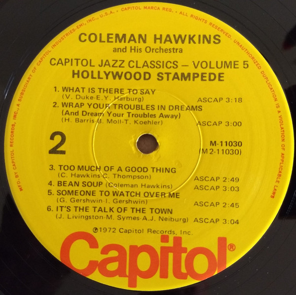 Coleman Hawkins And His Orchestra - Hollywood Stampede | Capitol Records (M-11030) - 4 Coleman Hawkins And His Orchestra - Hollywood Stampede | Capitol Records (M-11030) - 4