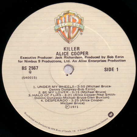 Alice Cooper - Killer | Warner Bros. Records (BS 2567) - 3