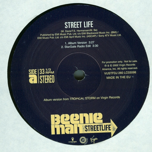 Beenie Man - Street Life | Virgin (VUSTFDJ 260)