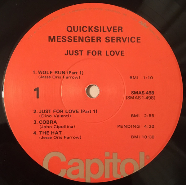 Quicksilver Messenger Service - Just For Love | Capitol Records (SMAS-498) - 4