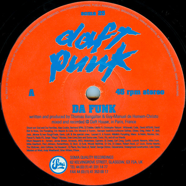 Daft Punk - Da Funk | Soma Quality Recordings (soma 25)