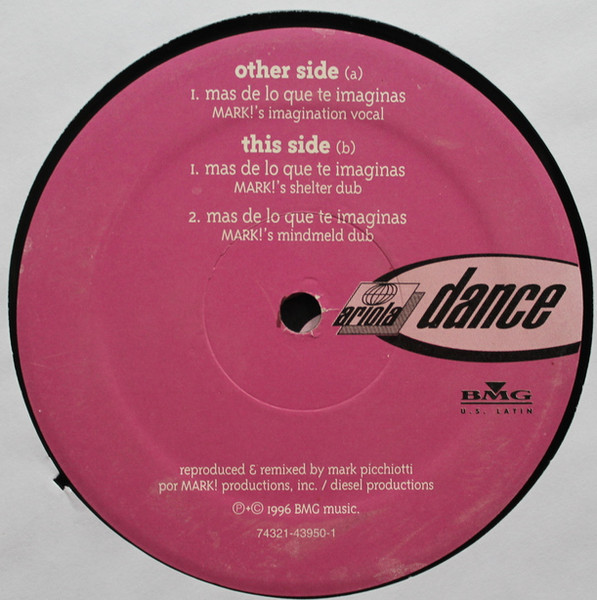 The Sacados - Mas De Lo Que Te Imaginas (The Mark Picchiotti Remixes) | Ariola Dance (74321-43950-1) - 2 The Sacados - Mas De Lo Que Te Imaginas (The Mark Picchiotti Remixes) | Ariola Dance (74321-43950-1) - 2