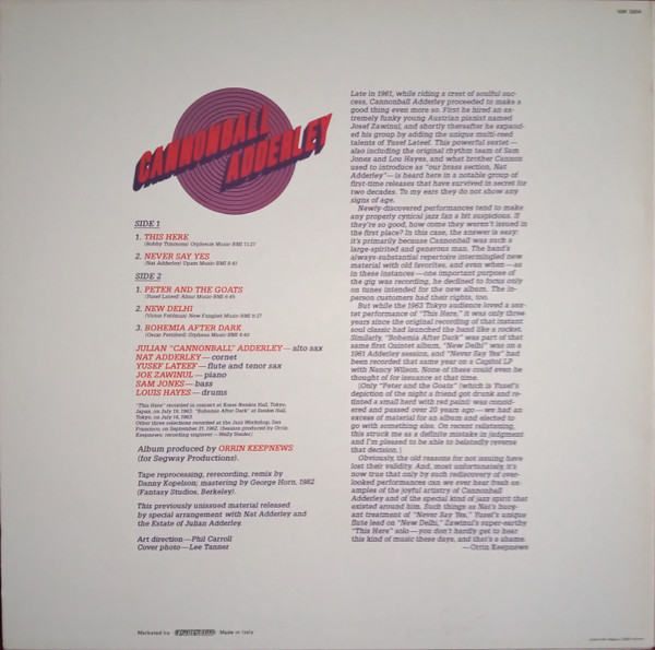 Cannonball Adderley - The Sextet | Milestone (NM 3004) - 3