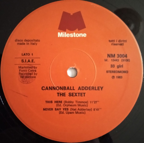 Cannonball Adderley - The Sextet | Milestone (NM 3004) - 4