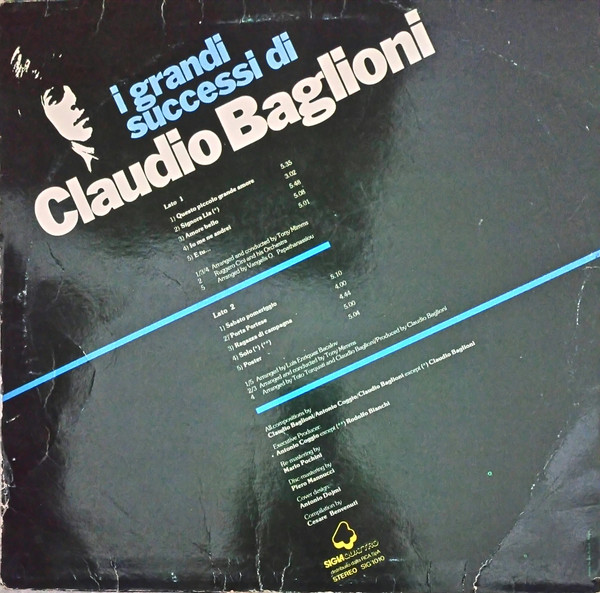 Claudio Baglioni - I Grandi Successi Di Claudio Baglioni | Sigla Quattro (SIG 1010) - 2 Claudio Baglioni - I Grandi Successi Di Claudio Baglioni | Sigla Quattro (SIG 1010) - 2
