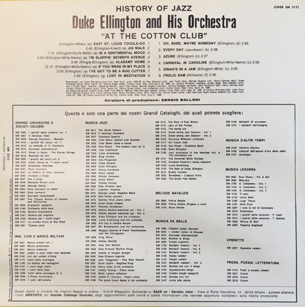 Duke Ellington And His Orchestra - At The Cotton Club | Joker (SM 3111) - 2 Duke Ellington And His Orchestra - At The Cotton Club | Joker (SM 3111) - 2