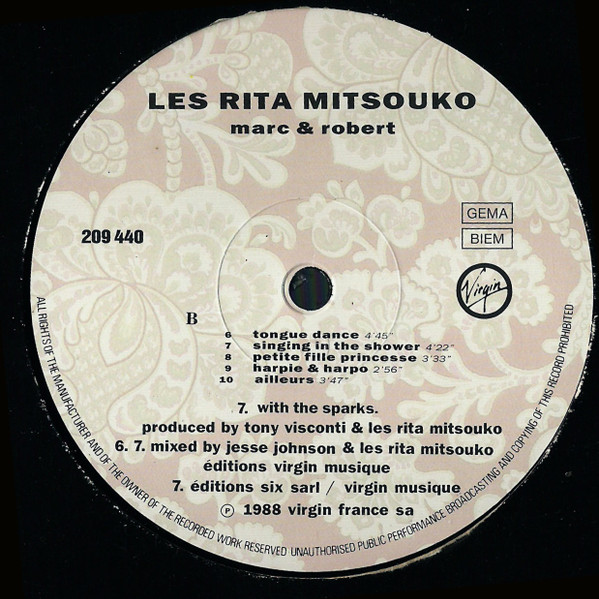 Les Rita Mitsouko - Marc & Robert | Virgin (209 440-630) - 4