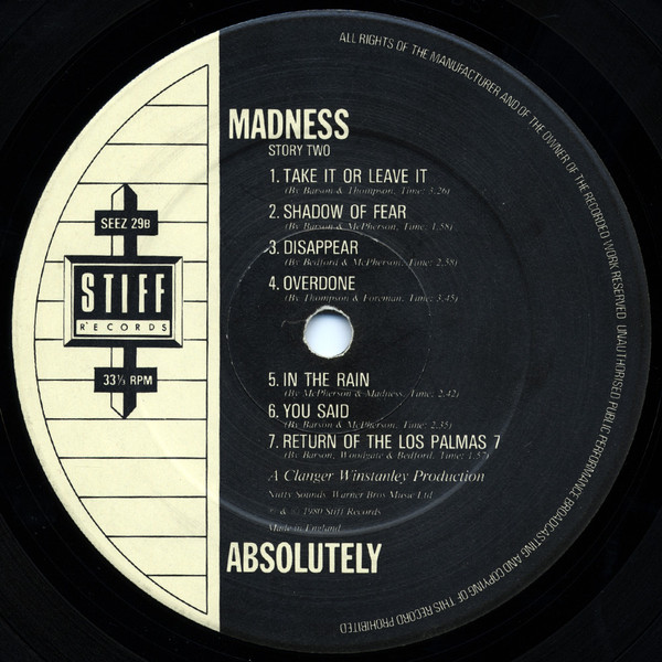 Madness - Absolutely | Stiff Records (SEEZ 29) - 4 Madness - Absolutely | Stiff Records (SEEZ 29) - 4