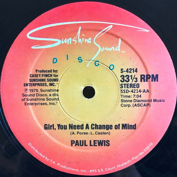 Paul Lewis - Girl, You Need A Change Of Mind / Inner City Blues | Sunshine Sound Disco (S-4214)