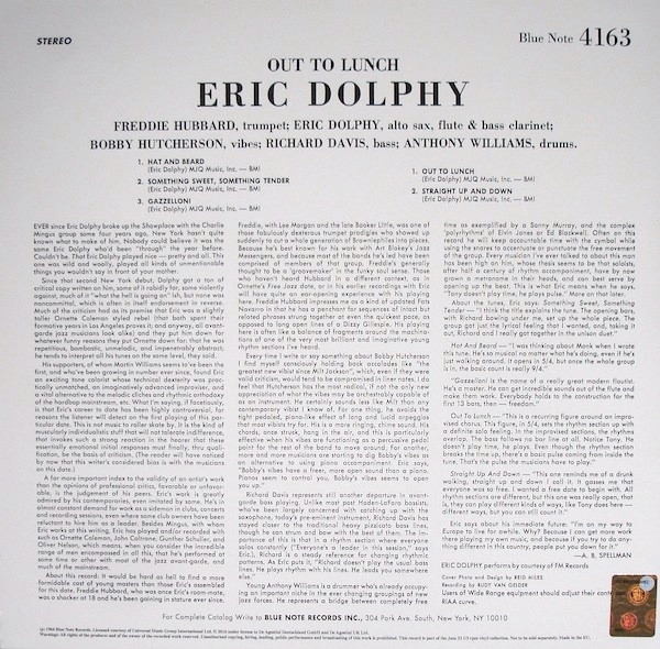 Eric Dolphy - Out To Lunch! | Blue Note (4163) - 2