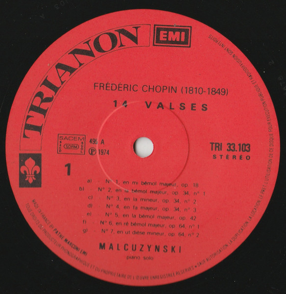 Frédéric Chopin , Witold Malcuzynsky - Quatorze Valses | Trianon (TRI 33 103) - 3