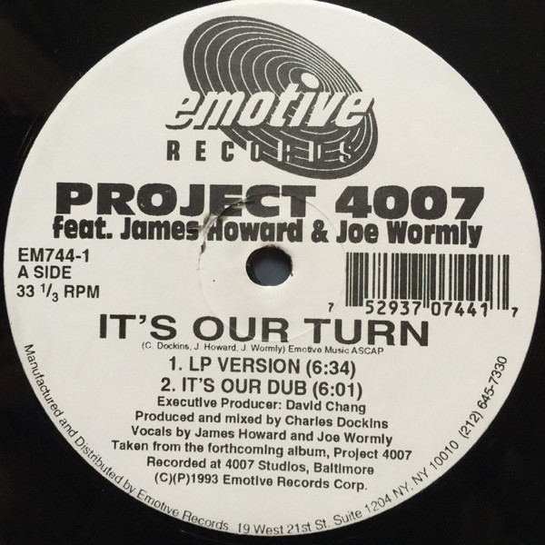 Project 4007 Feat. James Howard & Joe Wormly - It's Our Turn | Emotive Records (EM744-1)