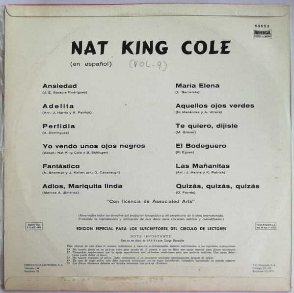 Nat King Cole - En Español | Capitol Records (53.553) - 2 Nat King Cole - En Español | Capitol Records (53.553) - 2