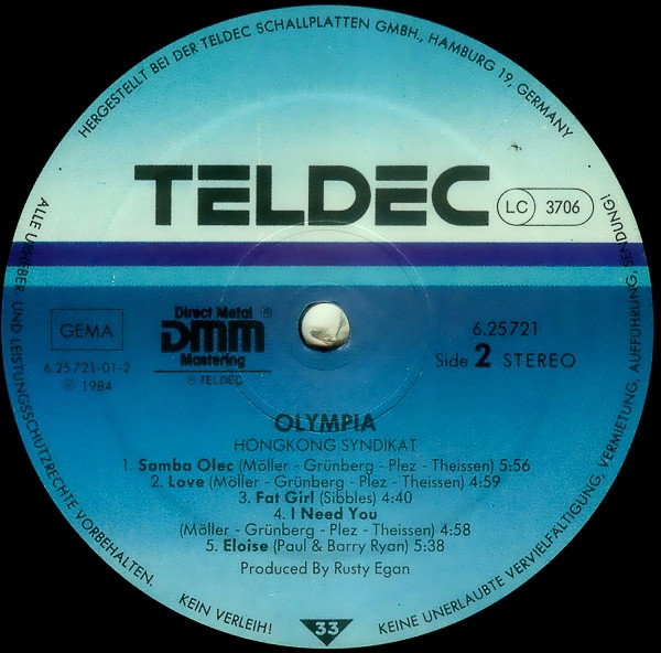 Hongkong Syndikat - Olympia | TELDEC (6. 25721) - 4