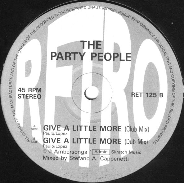 The Party People - Give A Little More | Retro (RET 125) - main