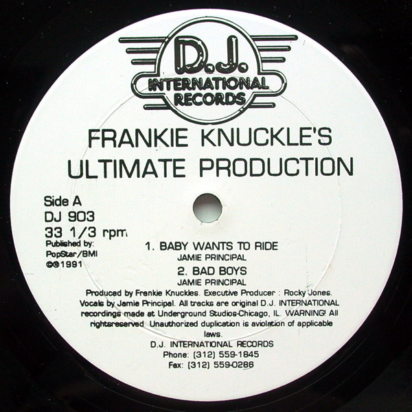 Frankie Knuckles - Ultimate Production | D.J. International Records (DJ 903)