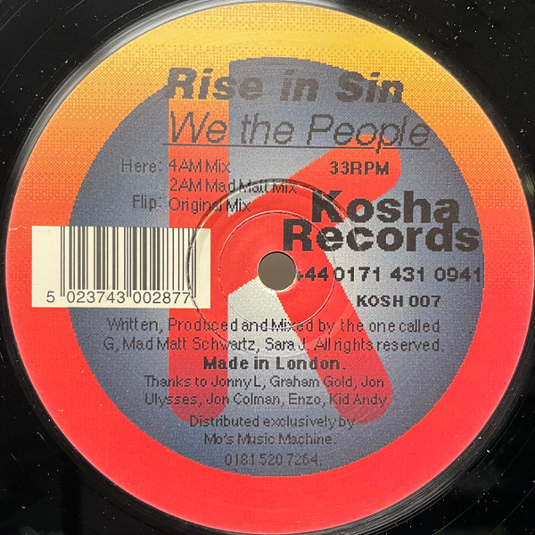 Rise In Sin - We The People | Kosha Records (KOSH 007) - 2