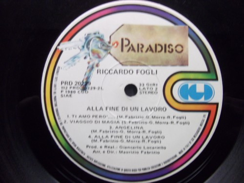 Riccardo Fogli - Alla Fine Di Un Lavoro | Paradiso (PRD 20229) - main Riccardo Fogli - Alla Fine Di Un Lavoro | Paradiso (PRD 20229) - main