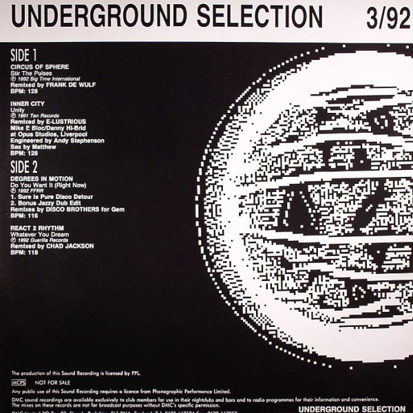 Various - Underground Selection 3/92 | DMC (DMC 110/2) - 2 Various - Underground Selection 3/92 | DMC (DMC 110/2) - 2