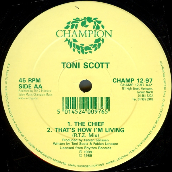 Tony Scott - That's How I'm Living / The Chief | Champion (CHAMP 12-97) - 4 Tony Scott - That's How I'm Living / The Chief | Champion (CHAMP 12-97) - 4