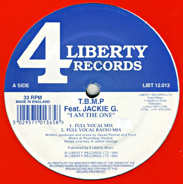 T.B.M.P Feat. Jackie G. - I Am The One | 4 Liberty Records (LIBT 12.013)