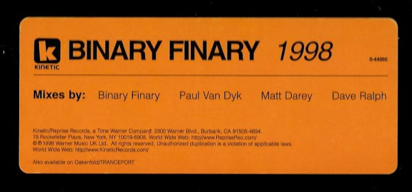 Binary Finary - 1998 | Kinetic Records (0-44565) - 3 Binary Finary - 1998 | Kinetic Records (0-44565) - 3