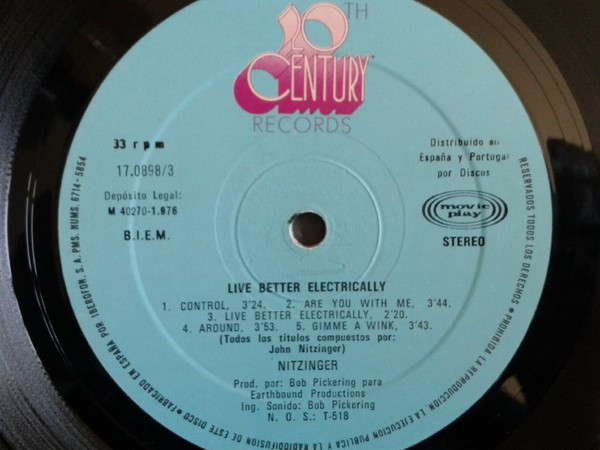 John Nitzinger - Live Better Electrically | 20th Century Records (17.0898/3) - 4