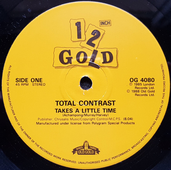 Total Contrast - Takes A Little Time / Hit And Run | Old Gold (OG 4080) - 3