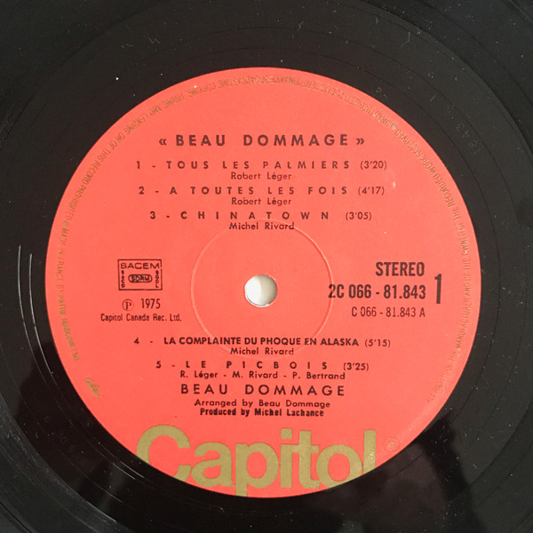 Beau Dommage - Beau Dommage | Capitol Records (2C 066-81.843) - 3
