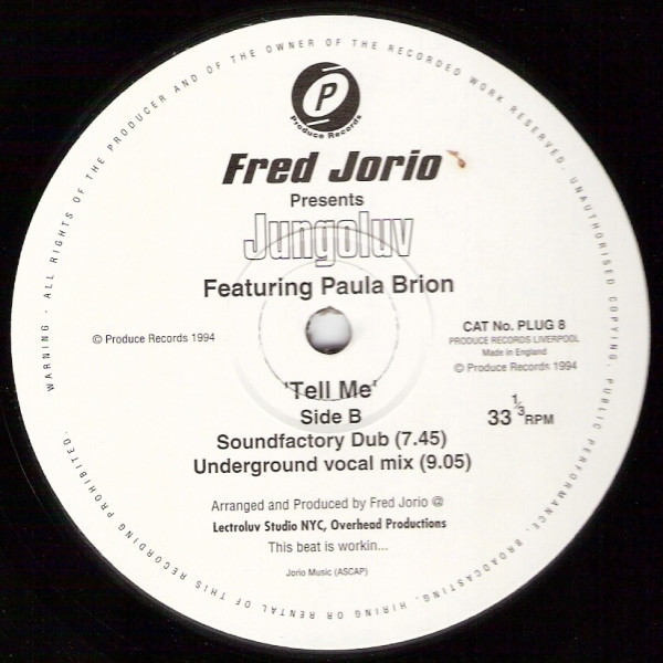 Fred Jorio & Jungoluv & Paula Brion - Tell Me | Produce Records (PLUG 8) - 2 Fred Jorio & Jungoluv & Paula Brion - Tell Me | Produce Records (PLUG 8) - 2