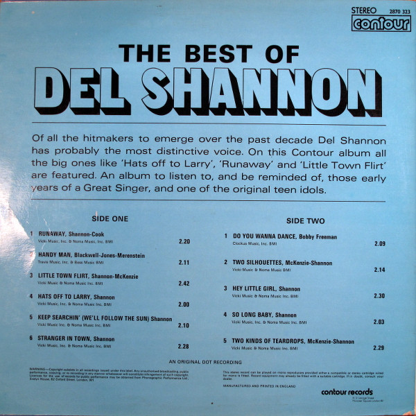 Del Shannon - The Best Of Del Shannon | Contour (2870-323) - 2