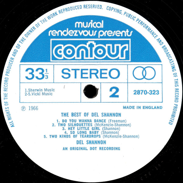Del Shannon - The Best Of Del Shannon | Contour (2870-323) - 4