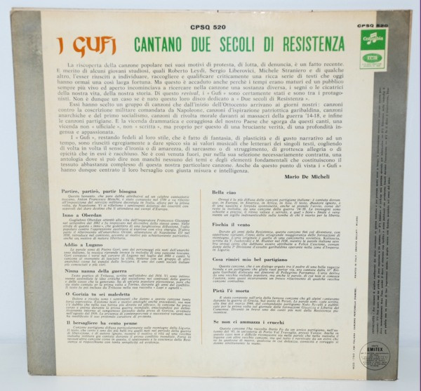 I Gufi - I Gufi Cantano Due Secoli Di Resistenza | Columbia (CPSQ 520) - 2