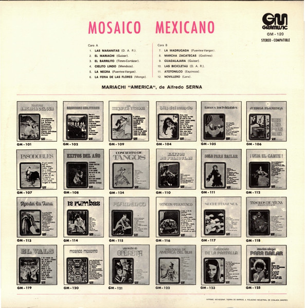 Mariachi América de Alfredo Serna - Mosaico Mexicano | Gramusic (GM - 120) - 2
