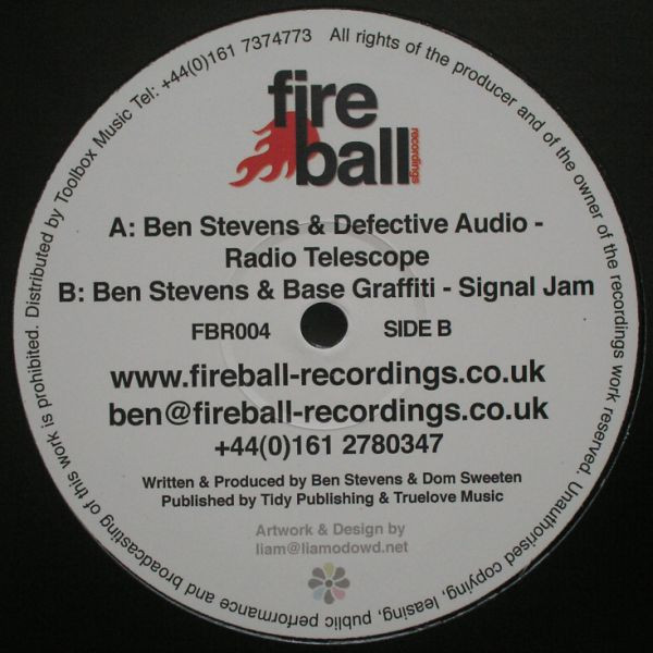 Ben Stevens & Defective Audio / Base Graffiti - Radio Telescope / Signal Jam | Fireball Recordings (FBR004) - main