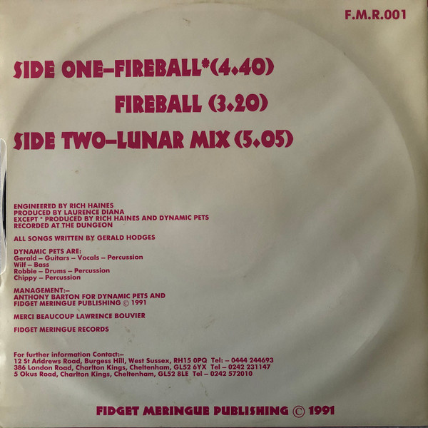 Dynamic Pets - Fireball | Fidget Meringue Records (F.M.R. 001) - 4