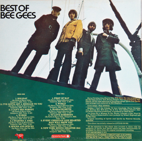 Bee Gees - Best Of Bee Gees | RSO (2394 113) - 2