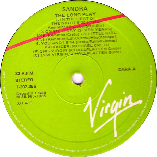 Sandra - The Long Play | Virgin (T-207.356) - 2