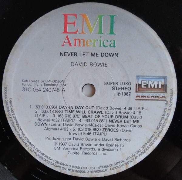 David Bowie - Never Let Me Down | EMI America (31C 064 240746) - 3