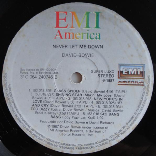 David Bowie - Never Let Me Down | EMI America (31C 064 240746) - 4