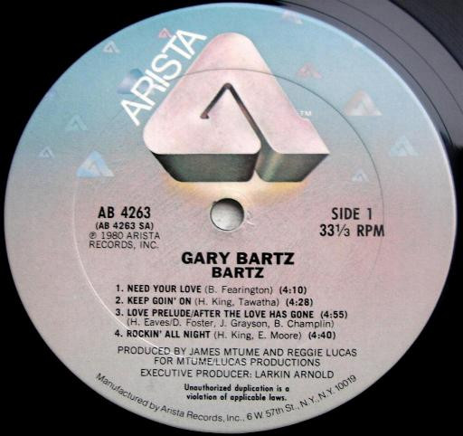 Gary Bartz - Bartz | Arista (AB 4263) - 3