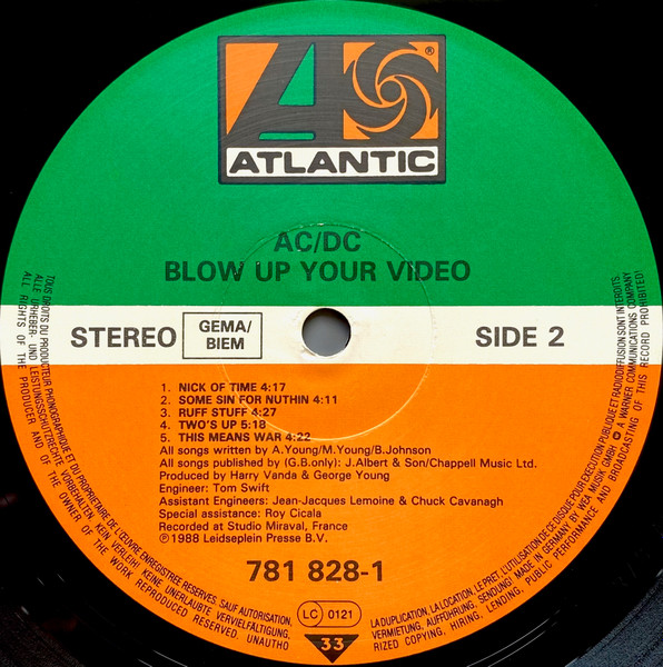 AC/DC - Blow Up Your Video | Atlantic (781 828-1) - 4