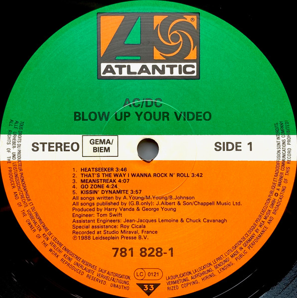 AC/DC - Blow Up Your Video | Atlantic (781 828-1) - 3