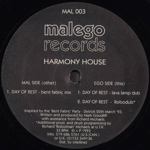 Harmony House - Day Of Rest | Malego Records (MAL 003) Harmony House - Day Of Rest | Malego Records (MAL 003)