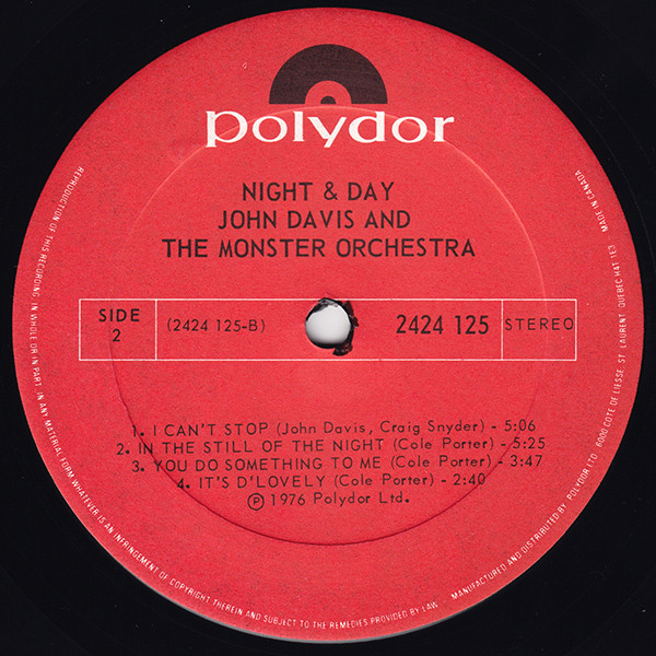 John Davis & The Monster Orchestra - Night & Day | Polydor (2424 125) - 4