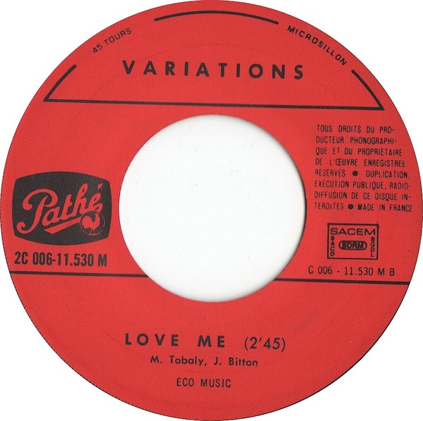 Variations - Down The Road / Love Me | Pathé (2C 006-11530 M) - 4