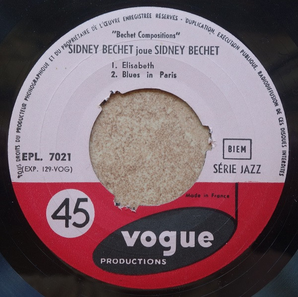 Sidney Bechet And His Orchestra - Bechet Compositions | Vogue (EPL. 7021) - 4