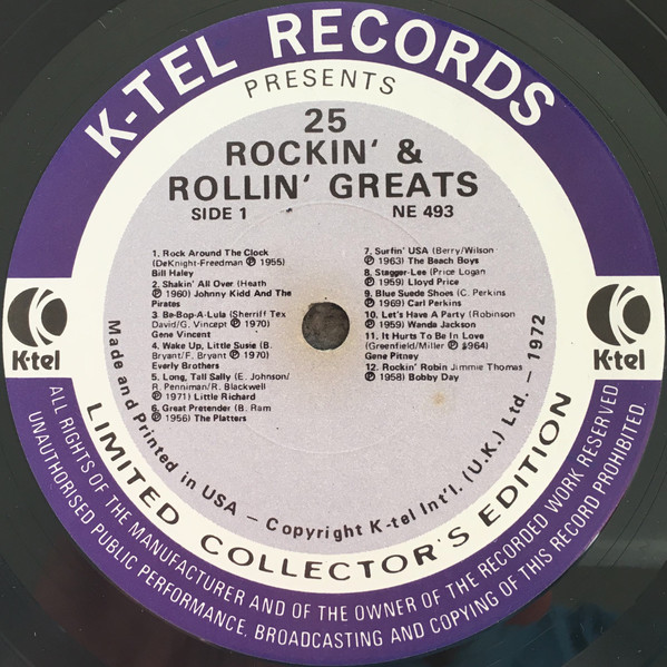 Various - 25 Rockin' & Rollin' Greats | K-Tel (NE493) - 3